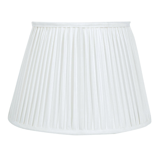 30cm straight empire premium softback lampshade in white silk by Lampenschirm India, House of Lampshades. White Silk Lamp shades
