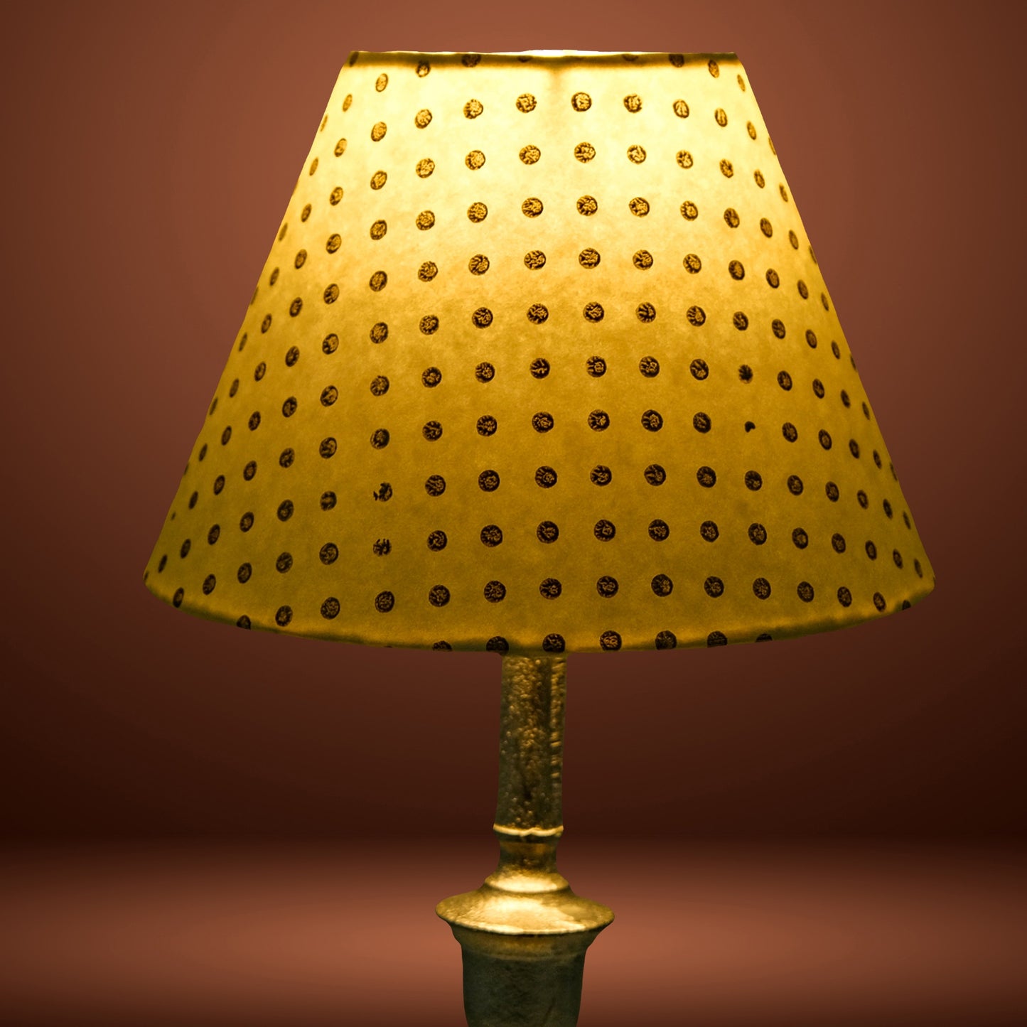 20cm empire premium hardback lampshade in block printed paper by Lampenschirm India