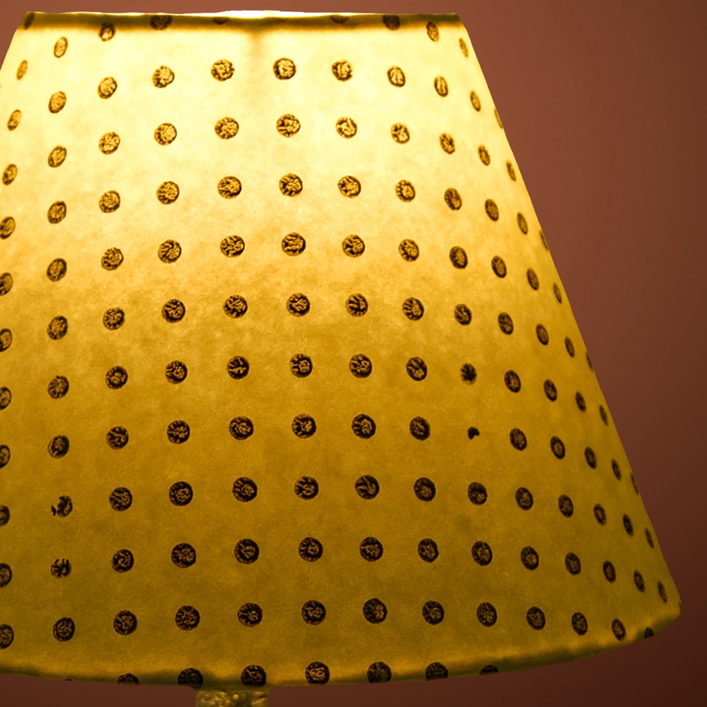 20cm empire premium hardback lampshade in block printed paper by Lampenschirm India