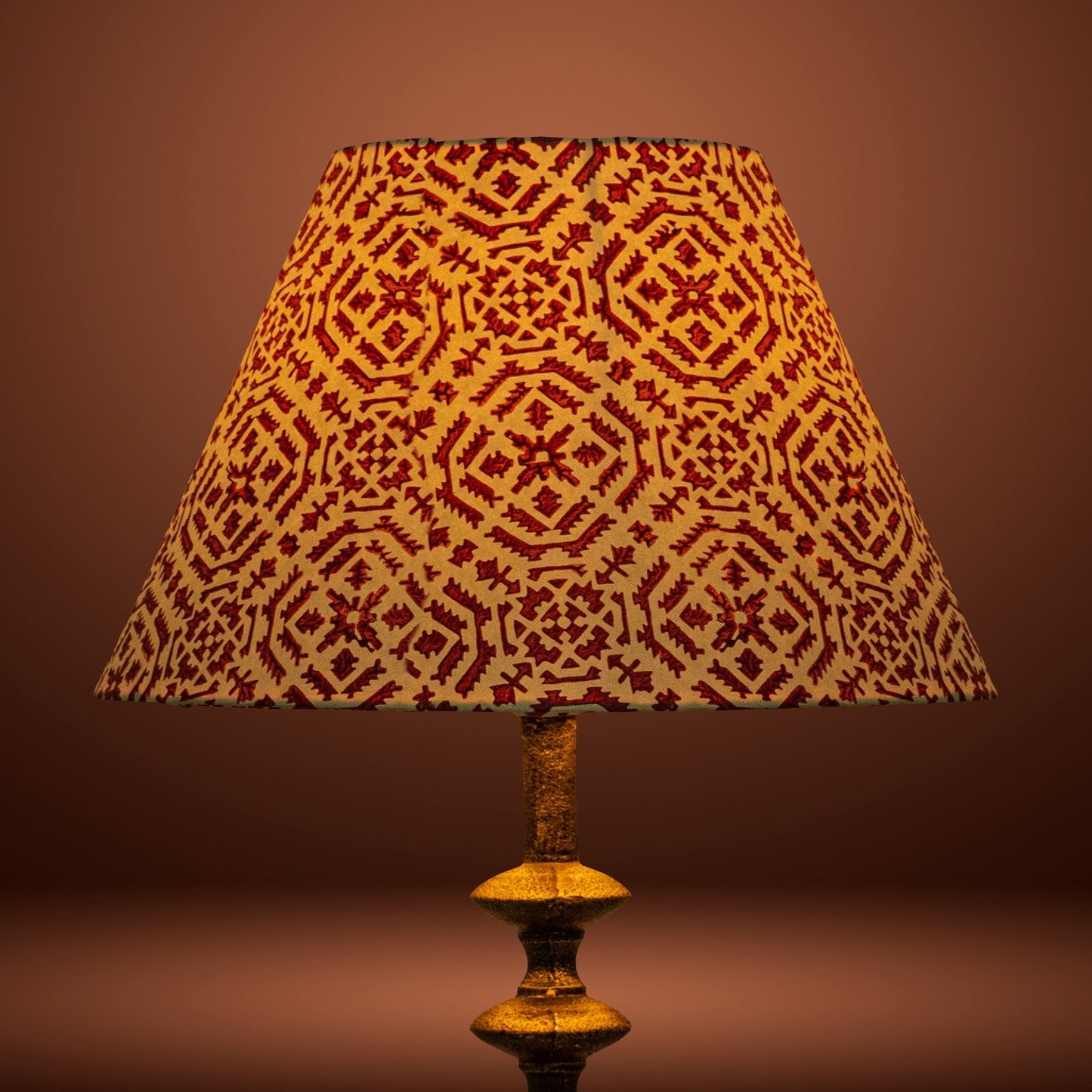 30cm empire premium hardback lamp shade in block printed paper by Lampenschirm India