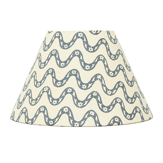 30cm empire premium hardback lampshade in block printed paper by Lampenschirm India, House of Lampshades. Blue Paper Lamp
Shades