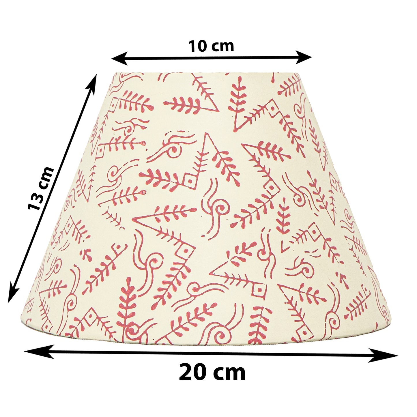 20cm empire premium hardback lampshade in block printed paper by Lampenschirm India