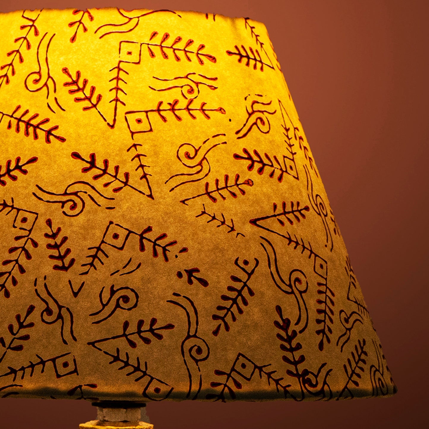 20cm empire premium hardback lampshade in block printed paper by Lampenschirm India