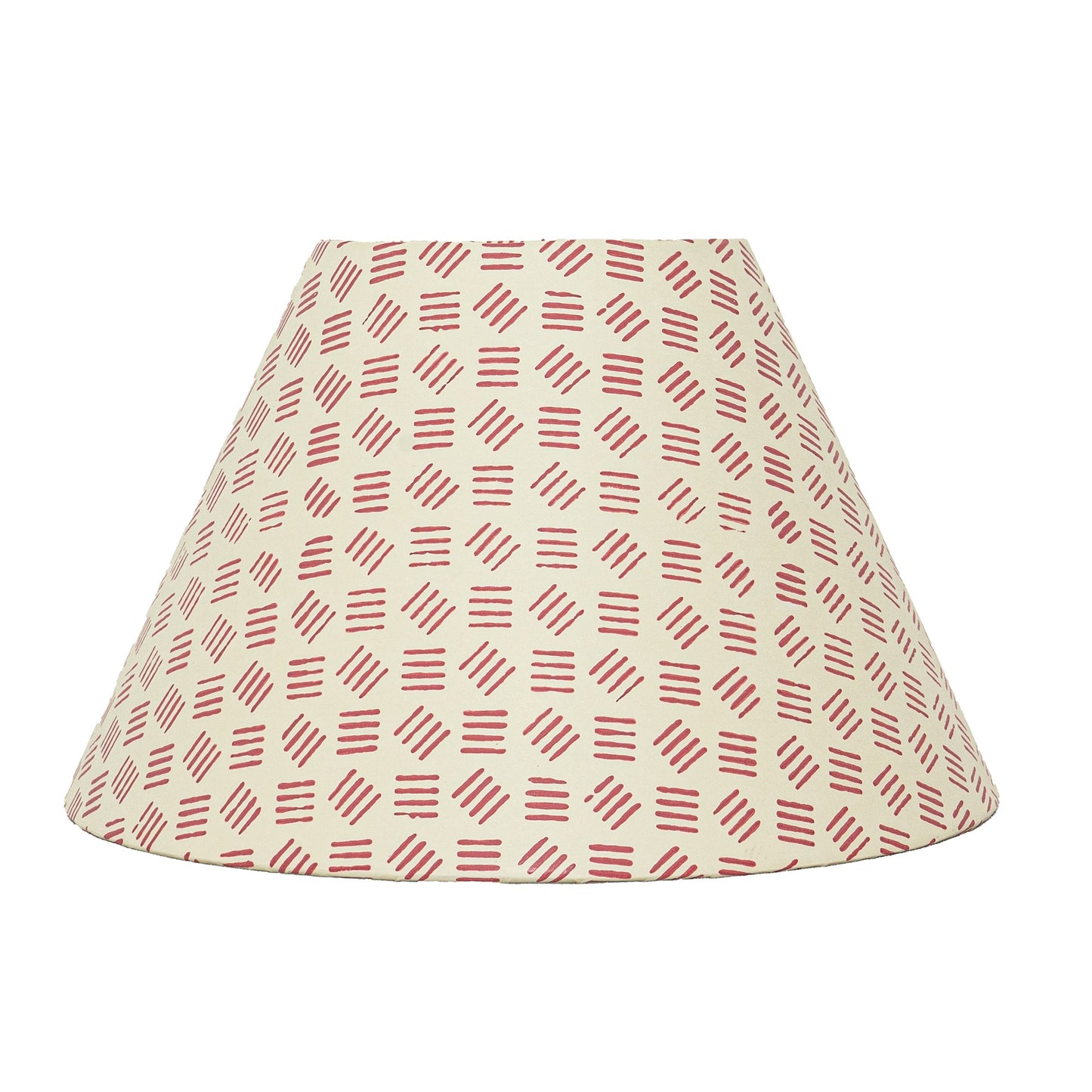 30cm empire premium hardback lampshade in block printed paper by Lampenschirm India, House of Lampshades. Red Lamp Shade