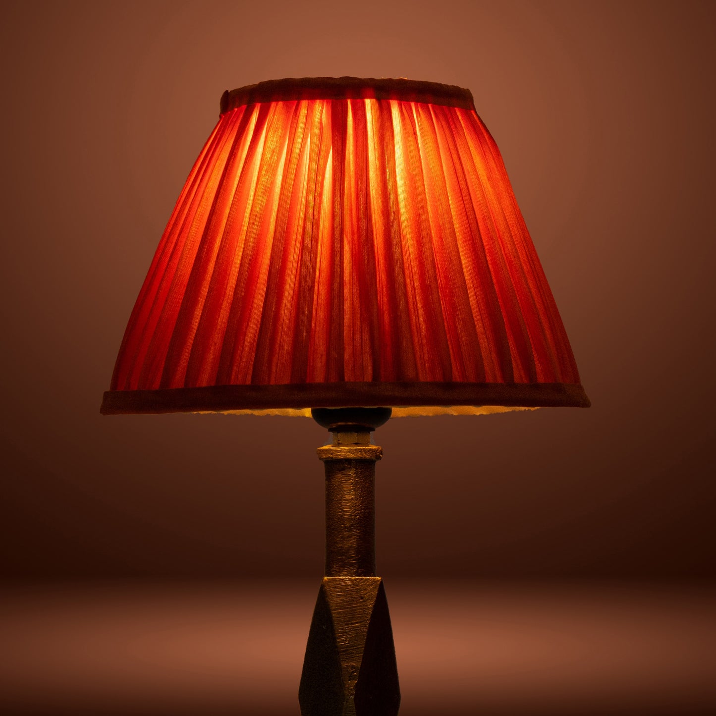 20cm empire premium softback lampshade in orange silk by Lampenschirm India, house of lampshades