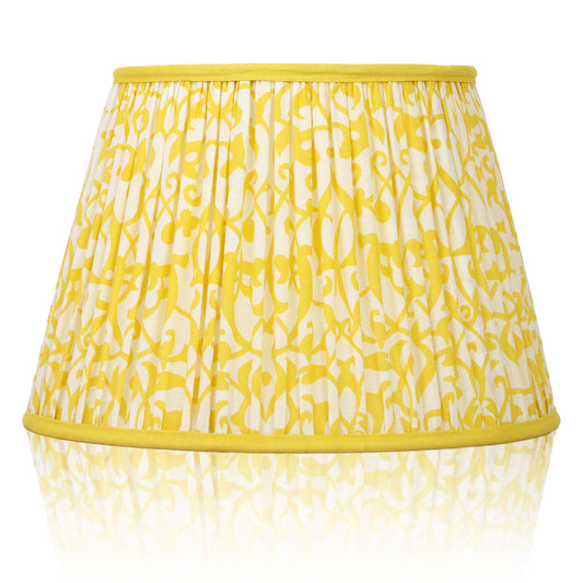 30cm straight empire premium softback lampshade in cotton by Lampenschirm India, house of lampshades. Yellow Cotton Lamp Shades