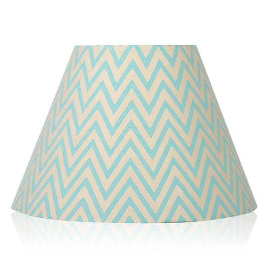 20cm empire premium hardback lampshade in block printed paper by Lampenschirm India. Green Lamp Shades